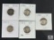 Group of Five Mixed Date and Mint Mercury Dimes