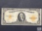Series 1922 US $10 Large Format Gold Certificate with Cutting Error (Narrow Top)