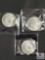Three 1-ounce .999 Fine Silver Donald Trump Rounds
