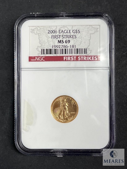 NGC Graded First Strikes 2006 1/10 Ounce $5 Gold Eagle - MS69