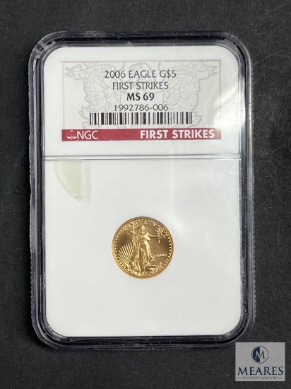 NGC Graded First Strikes 2006 1/10 Ounce $5 Gold Eagle - MS69