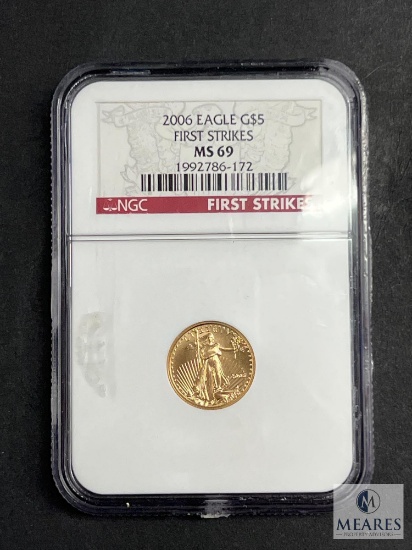 NGC Graded First Strikes 2006 1/10 Ounce $5 Gold Eagle - MS69