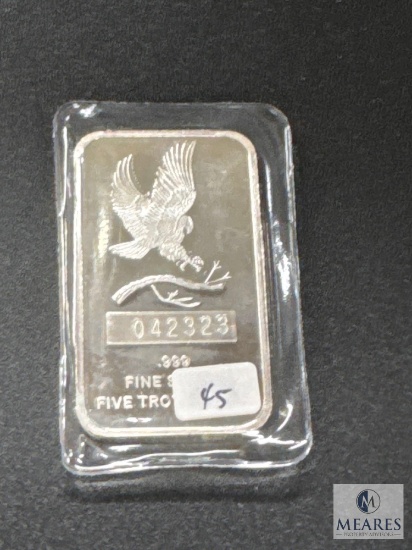 Five Troy Ounce .999 Fine Silver Ingot - Eagle