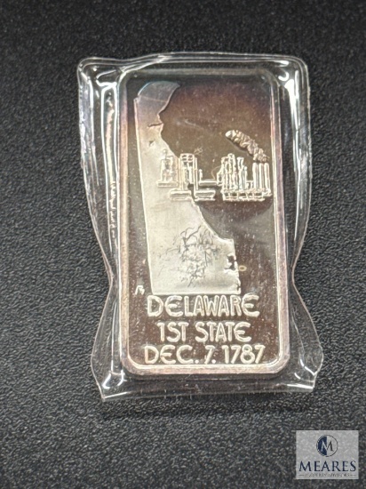 Delaware One Troy Ounce .999 Fine Silver Ingot