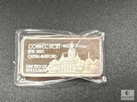 Connecticut One Troy Ounce .999 Fine Silver Ingot
