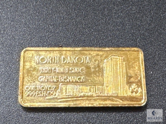 North Dakota One Ounce .999 Fine Silver Ingot