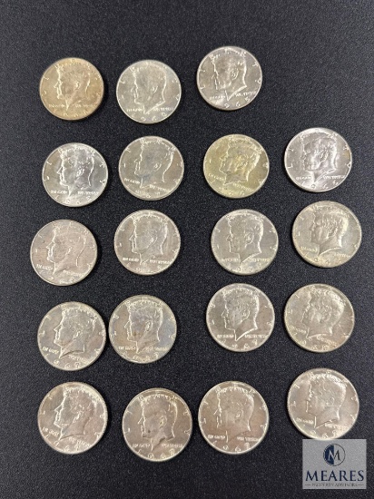 19 Mixed Date 40% Silver Kennedy Half Dollars
