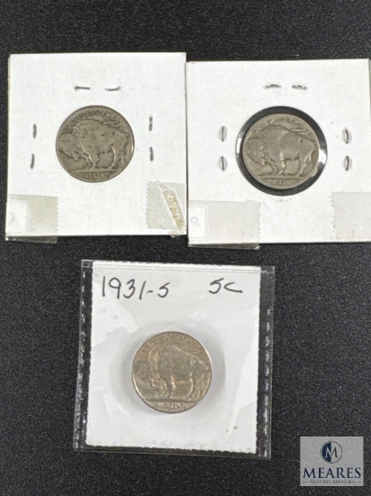 Mixed Group of Three Buffalo Nickels
