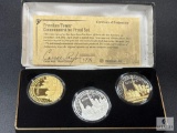Freedom Tower Commemorative Proof Three-Coin Set - .999 Fine Silver with 24kt Gold Layering