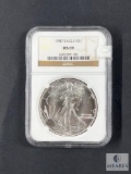 NGC Graded - 1987 American Silver Eagle - MS69
