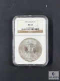 NGC Graded - 1991 American Silver Eagle - MS69