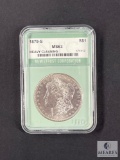 Numistrust Corporation - 1879-S Morgan Silver Dollar - MS63 Heavy Cleaning