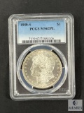 PCGS Graded - 1880-S Morgan Silver Dollar - MS62PL