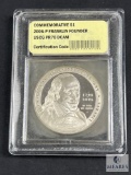 USCG Graded - 2006-P Franklin Founder Commemorative Dollar - PR70 DCAM