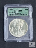 ICQ Graded - 1986 American Silver Eagle - MS69