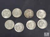 Eight 1964 Kennedy Half Dollars - 90% Silver