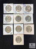 10 1964 90% Silver Kennedy Half Dollars