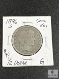 1896-S Barber Half Dollar