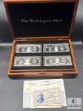 1997 Washington Mint Presentation Box with Six 4-Troy Ounce Silver Proof Ingots (24 Total Troy Oz)