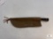 Custom Handcrafted Knife with Carved Handle and Leather Sheath