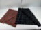 Pair of Vintage Tartan Plaid Fabric Panels - Red and Green Patterns