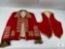 Historic Red British-Style Military Uniform Jacket and Vest