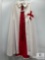 White and Red Crusader Cloak with Cross Emblem