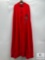 Red Cloak with Black Dragon Embroidery and Satin Lining