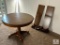 Vintage Solid Wood Round Pedestal Dining Table with Leaves - Located at 17 Runnymede Way, Greenville