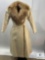 Vintage Pierre Cardin Ivory Wool Coat with Fox Fur Collar - Size 4