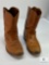 Tan Leather Work Boots with Oil-Resistant Soles - Durable and Stylish