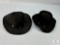 Set of 2 Minnetonka Black Suede Western Hats with Buffalo Nickel Accents