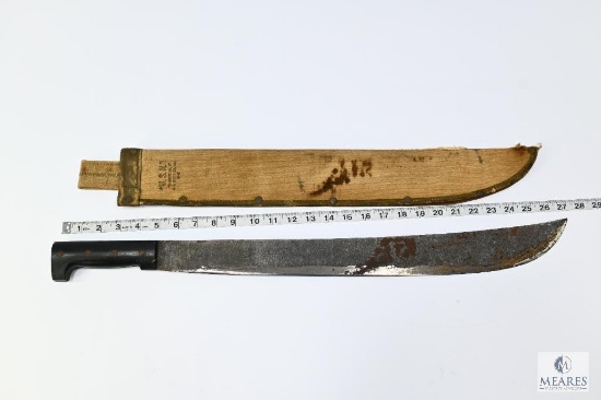 Vintage US Military Machete with Canvas Sheath