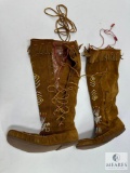 Museum Replica Beaded Suede Moccasin Boots