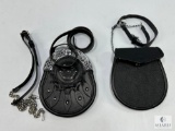 Set of Premium Leather Scottish Sporrans with Chain Straps