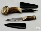 Set of Scottish Stag Antler Handled Knives with Ornate Details
