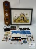 Freemasonry Collectibles and Memorabilia Lot - Medals, Plaques, and More