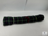 Vintage Rolled Tartan Plaid Fabric - Dark Green with Red Accents