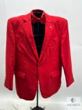 Vintage Freemason-Inspired Red Blazer with Accessories
