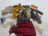 Assorted Historical Accessories and Crafts Bundle - Knives, Leatherwork, and Textiles