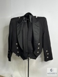 Raymond of Doune Lochcarron Black Formal Scottish Prince Charlie Jacket - Size 48L