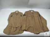 Vintage USMC Khaki Uniform Shirts with Sergeant Chevron Patches