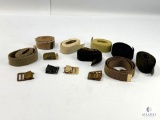 Lot of Military-Style Web Belts with Assorted Buckles