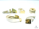 White Canvas Belts with Gold Buckles - Military