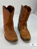 Tan Leather Work Boots with Oil-Resistant Soles - Durable and Stylish