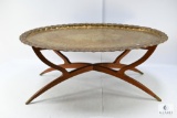 Mid-Century Modern Brass and Wood Coffee Table