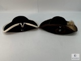 Set of Two Tricorn Hats Colonial Style