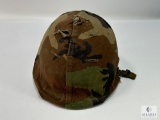 Vintage Military Camouflage Helmet with Cover