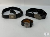 Set of Premium Leather Belts with Decorative Buckles