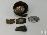 Vintage Western Belt with Ornate Buckles - Honda, Goldwing, and More